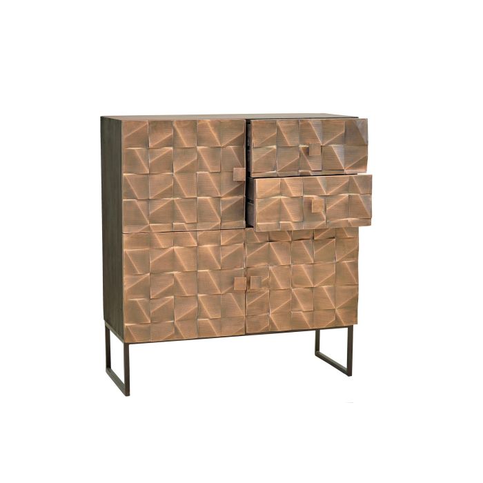 Giner y Colomer Aparador Mango y Bronce Pata Metal Color Marrón Oscuro 110x100x42 cm 2