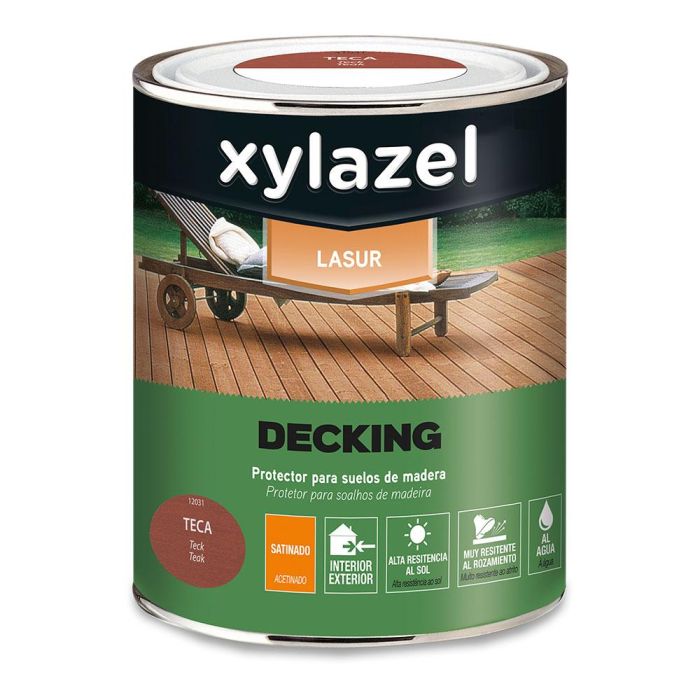 Xylazel Protector de suelos de madera al agua de larga duración decking teca 0,750l