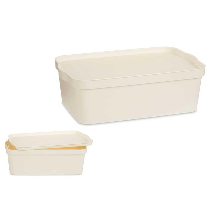 Caja de Plástico con Tapa Kipit 14L Crema 29.5x14.3x45 cm (12 Unidades) Caja de Plástico con Tapa Kipit 14L Crema 29.5x14.3x45 cm (12 Unidades)