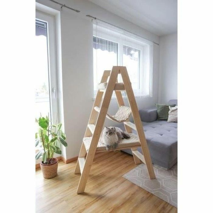 Rascador para gatos 134 cm - ESCALERA - KERBL - Madera maciza - 3 opciones de descanso 2