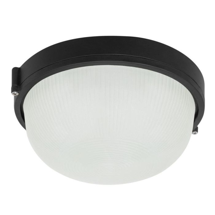 BO-132-N Aplique de Pared Exterior Negro E27 IP44, apto para Jardín y Fachada, fabricado en Aluminio y Cristal (Sin Bombilla)