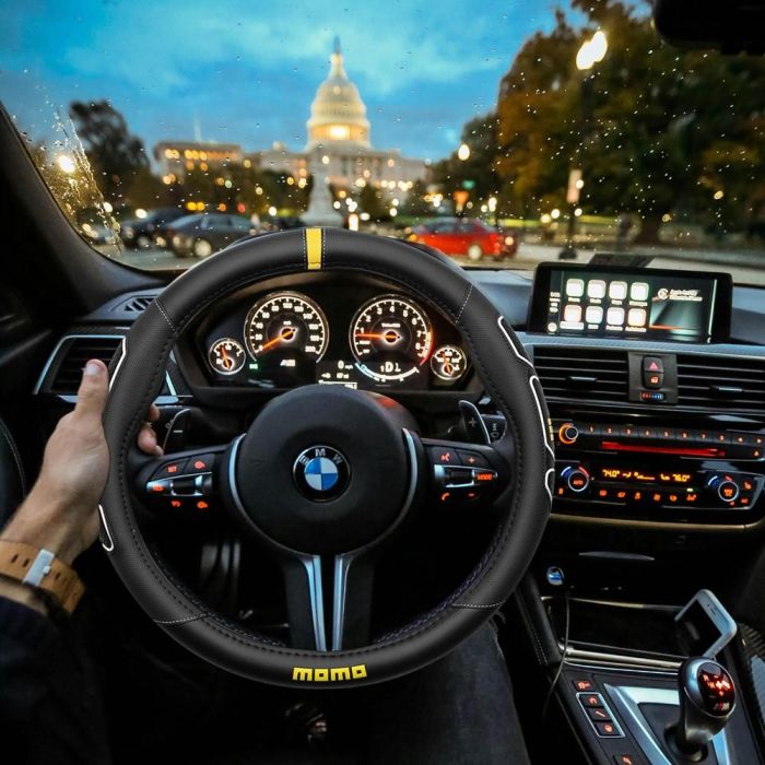 Momo Funda Volante Profile Black-White M 38-39 cm MOMLSWC0PROBW 6 Momo Funda Volante Profile Black-White M 38-39 cm MOMLSWC0PROBW 6