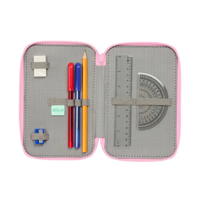 Safta Plumier Triple 37 Pcs Stitch Estuche Escolar 12,5x19,5x5,5cm Edad Mínima Recomendada: 3 Años 3