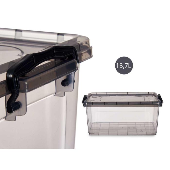 Caja Plastico Ordenacion Antracita 13,7L Kipit 27X18CM (12 Unidades) 3 Caja Plastico Ordenacion Antracita 13,7L Kipit 27X18CM (12 Unidades) 3