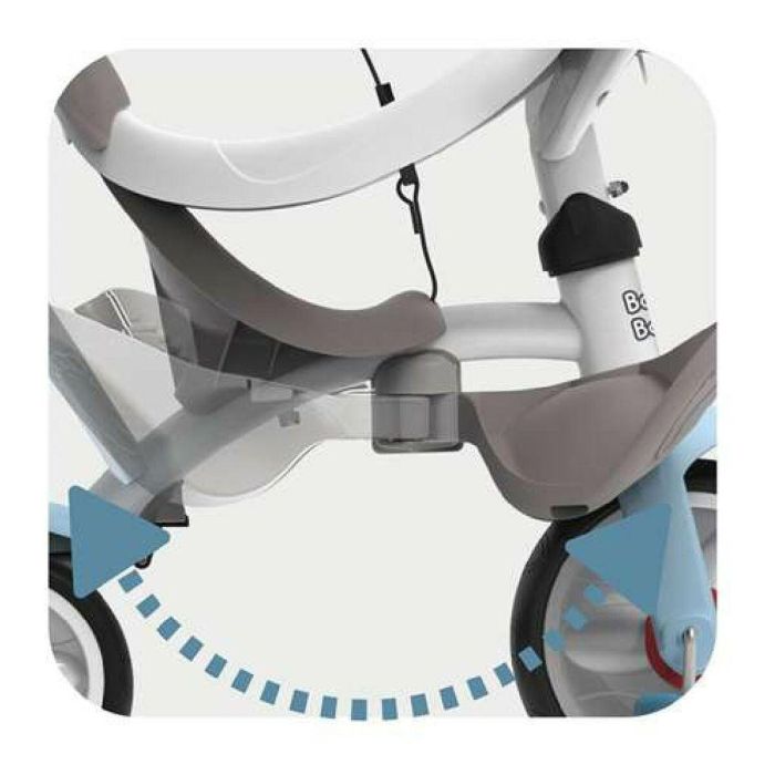 Smoby Triciclo Baby Balade Plus Azul Evolutivo con Asa Parental, Ruedas Silenciosas y Parasol 360° 9