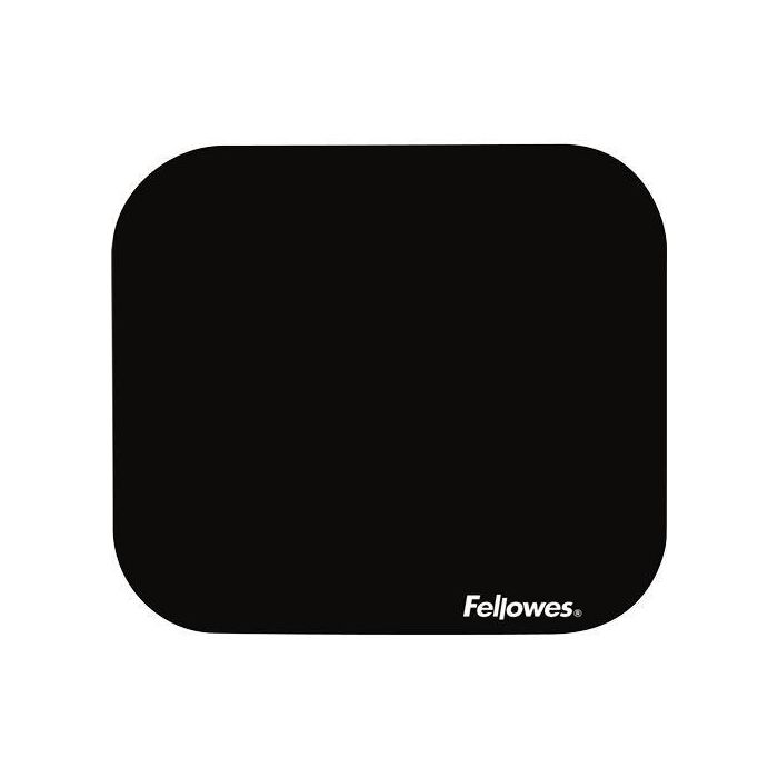 Fellowes Alfombrilla Estándar Negro - Base de goma antideslizante, superficie de poliéster para ratón óptico y láser