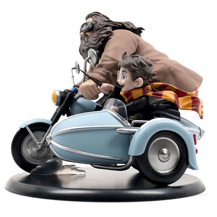Quantum Mechanix Figura Q-Fig Harry Potter y Rubeus Hagrid en Motocicleta Mágica Edición Limitada 1