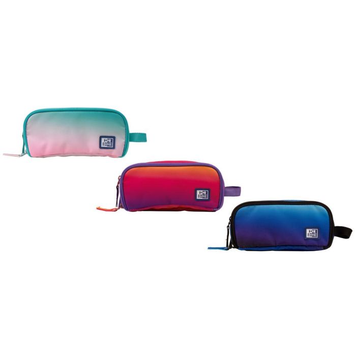 Oxford Estuche Portatodo Kangoo Gradient 80x220x100mm, Tres Cremalleras, Surtidos, para Cuadernos y Carpetas