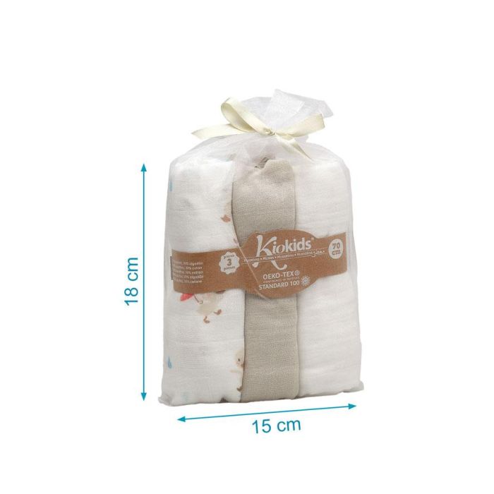 Muselina 70x70 cms Bambú Beige 3 Unidades 4 Muselina 70x70 cms Bambú Beige 3 Unidades 4