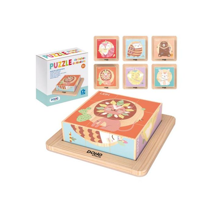 Puzle Educativo Dohe Educa 9 Piezas Bloques Madera Animales