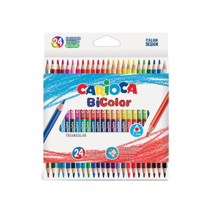 Lapices Carioca Bicolor Triangular Caja De 24