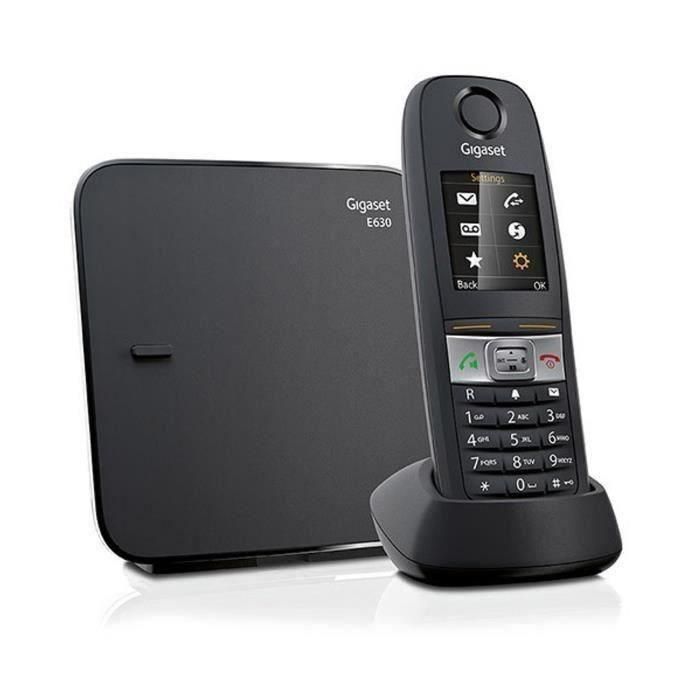 Teléfono fijo Gigaset E630 negro - Resistente a golpes, agua y polvo - Manos libres - Identificador de llamadas