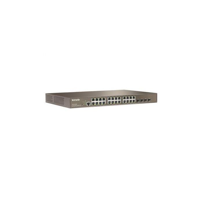 SWITCH TENDA TEG3224P - GESTIONABLE - 8 PUERTOS 10/100/1000 (DATOS/POE) - 4 PUERTOS SFP - ENLACE IP+MAC+PORT+VLAN - POTENCIA TOTAL POE 370W 1 SWITCH TENDA TEG3224P - GESTIONABLE - 8 PUERTOS 10/100/1000 (DATOS/POE) - 4 PUERTOS SFP - ENLACE IP+MAC+PORT+VLAN - POTENCIA TOTAL POE 370W 1