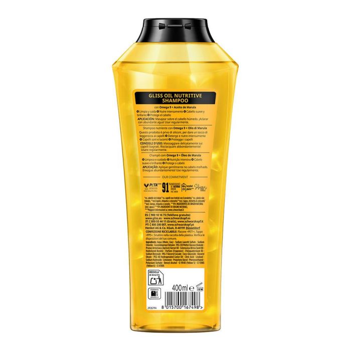 Schwarzkopf Mass Market Gliss Oil Nutritive Champú 400 mL