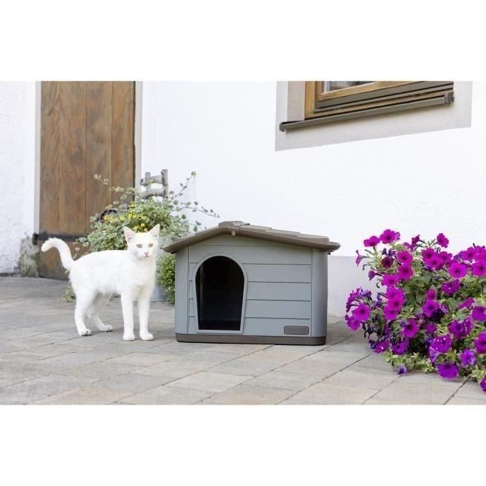 Kerbl PAO4018653266045 Casa para Gatos Paola Eco de Plástico Reciclado, 60x51x41 cm, Gris y Marrón 2 Kerbl PAO4018653266045 Casa para Gatos Paola Eco de Plástico Reciclado, 60x51x41 cm, Gris y Marrón 2