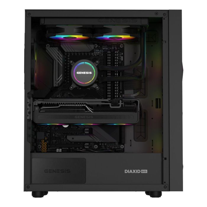 GENESIS NLG-2319 Kit de Refrigeración Líquida para Carcasa de Ordenador, 2 Ventiladores, Iluminación LED RGB Multicolor, Negro 2