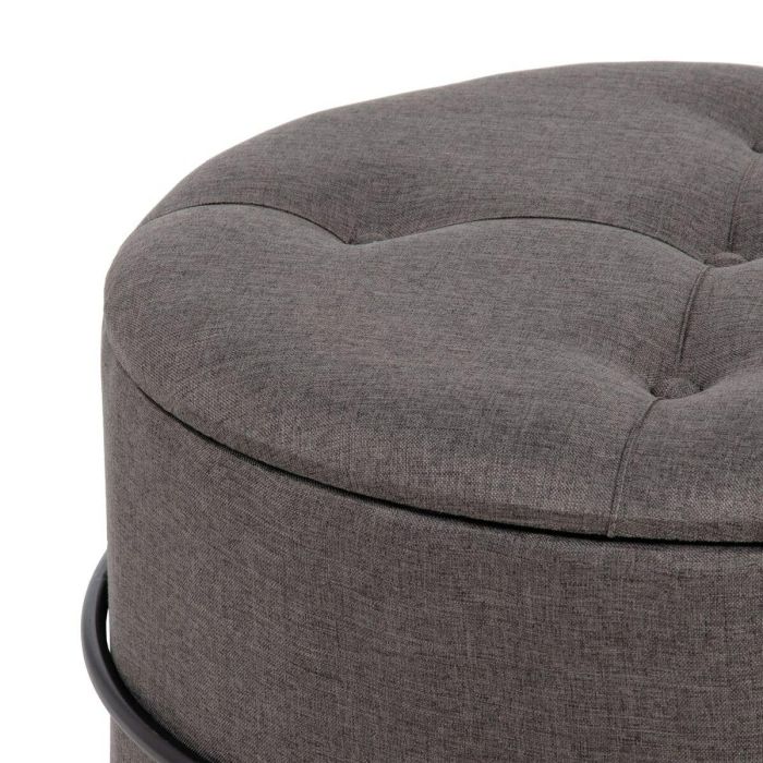 Puff 63 x 63 x 41 cm Tejido Sintético Metal Gris oscuro 6