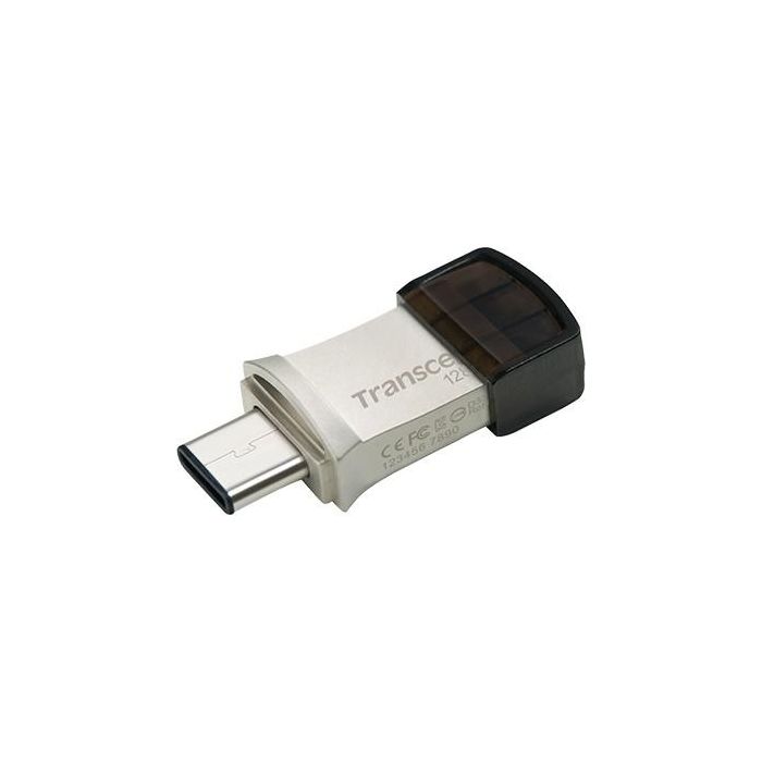 Transcend JetFlash 890 128GB USB 3.2 Gen 1 Type-C/A Tapa Negro Plata