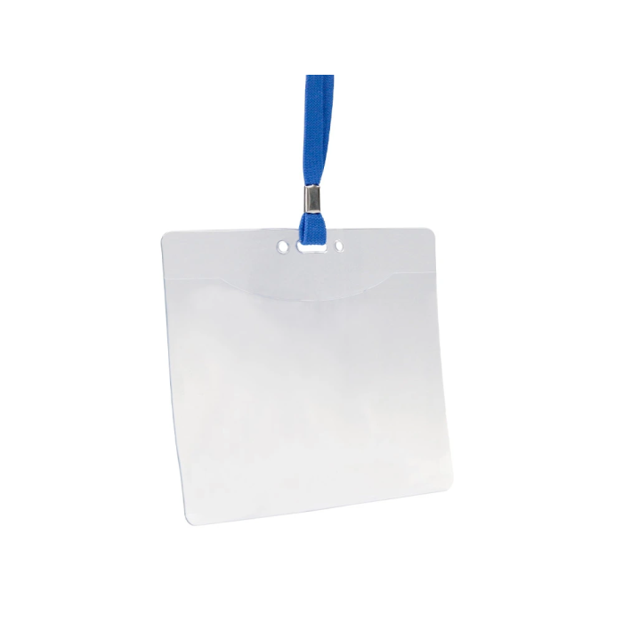 Q-connect Identificador con cordón plano azul A6 154x127 mm Apertura Superior 3
