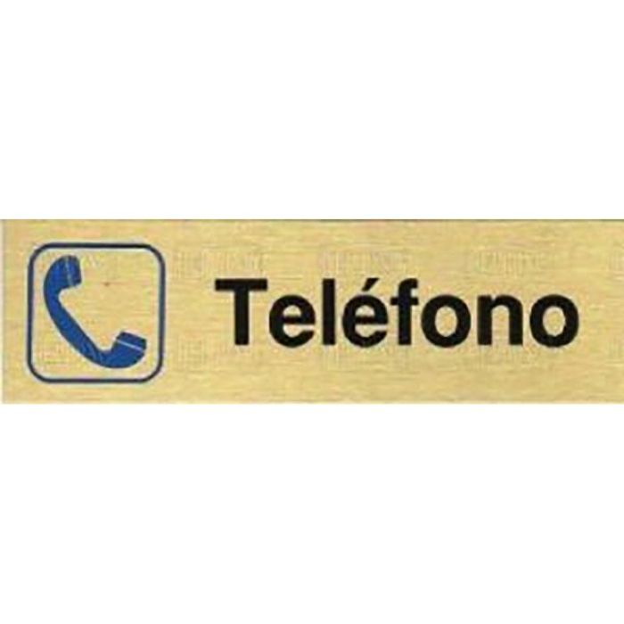Placa Aluminio Oro 150X45 ''Telefono'' Duver Placa Aluminio Oro 150X45 ''Telefono'' Duver