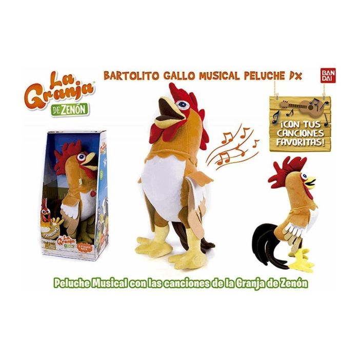 La Granja de Zenón Peluche Musical Gallo Bartolito con Luces, Pilas Incluidas, desde 0 Meses, 13x17x34 cm 4