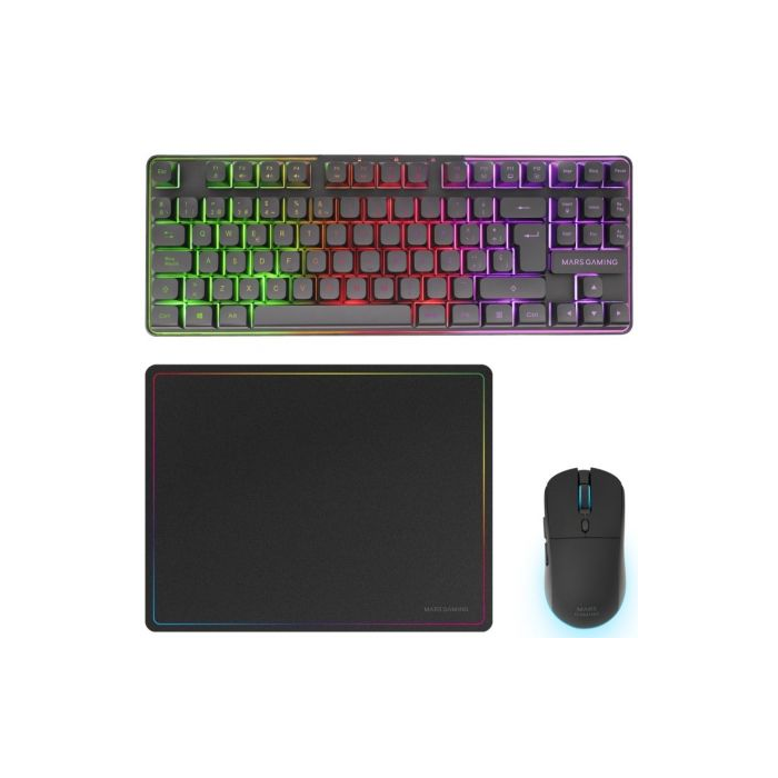 Pack Gaming Mars Gaming MCPWTKL/ Teclado Inalámbrico + Ratón Inalámbrico + Alfombrilla 0 Pack Gaming Mars Gaming MCPWTKL/ Teclado Inalámbrico + Ratón Inalámbrico + Alfombrilla 0