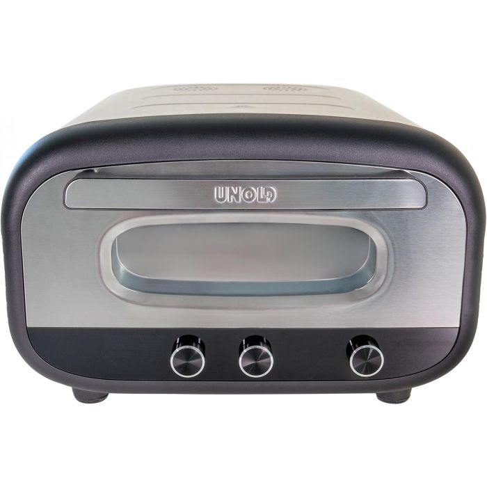 Unold 68806 Horno de Pizza Alfredo para 1 pizza, 30 cm, 450 °C, Acero Inoxidable, 1700 W, Digital 9 Unold 68806 Horno de Pizza Alfredo para 1 pizza, 30 cm, 450 °C, Acero Inoxidable, 1700 W, Digital 9