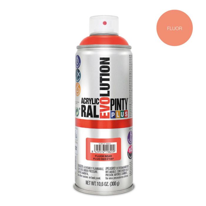 Pintura en spray pintyplus evolution 520 cc fluor rojo f107