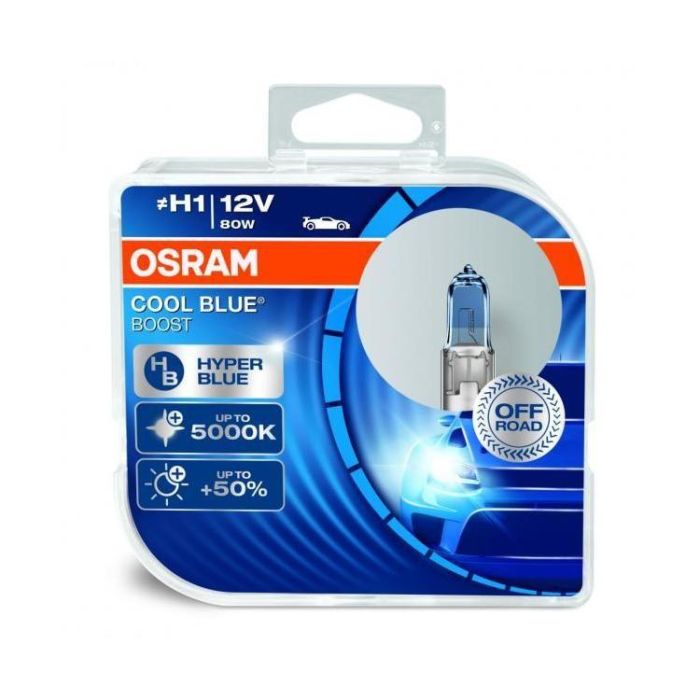 Osram MTECOCBB1-DUO Lámpara Halógena Cool Blue Boost H1 P14.5S 12V 80W 5000K 700lm Pack Doble