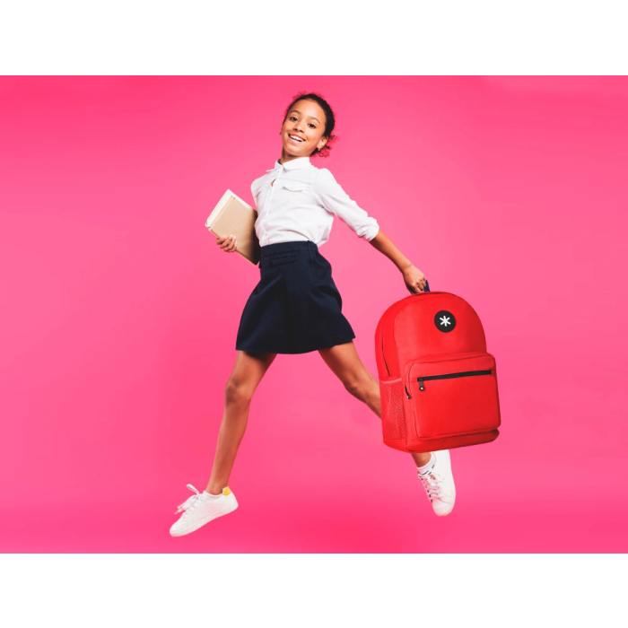 Antartik Mochila Escolar Roja 320x140x430 mm con Bolsillo Portátil 15.6" y Múltiples Bolsillos 11