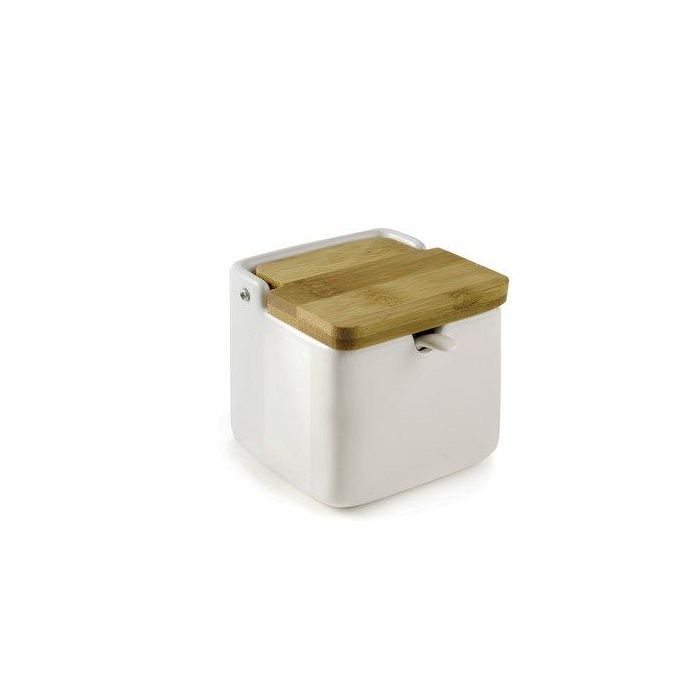 Azucarero Ibili Ceramica  Y Bambu Blanco