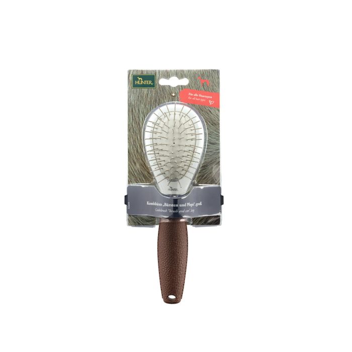 Hunter Cepillo Combinado para Perros Talla L Marrón, Cerdas Suaves y Púas Niqueladas, para Todo Tipo de Pelaje, Ergonómico 0 Hunter Cepillo Combinado para Perros Talla L Marrón, Cerdas Suaves y Púas Niqueladas, para Todo Tipo de Pelaje, Ergonómico 0