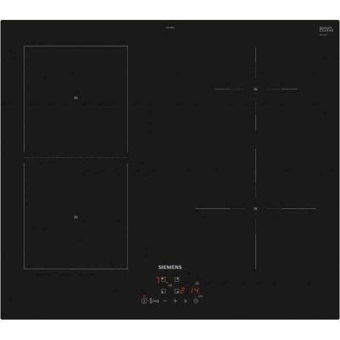 Siemens Placa de Inducción IQ500 EE611BPB5E de 60 cm con 4 zonas de cocción