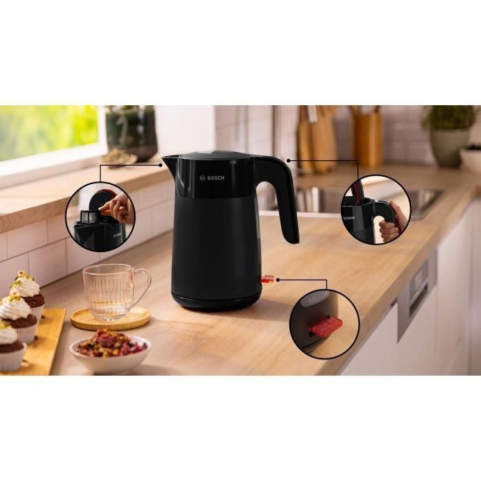 Hervidor - BOSCH - TWK2M163 MyMoment - Negro mate - indicador de taza - nivel de agua visible en el mango 2