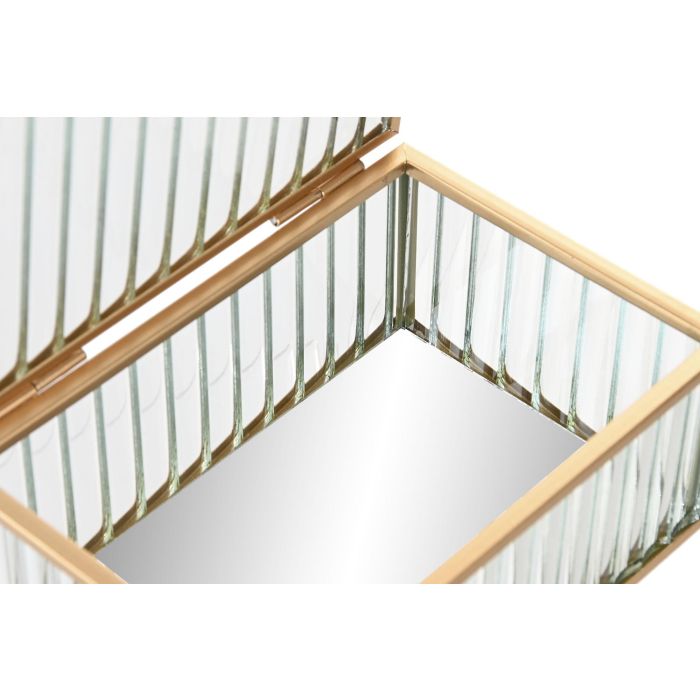 Joyero Glam DKD Home Decor Transparente Dorado 11 x 6 x 15 cm (4 Unidades) 2 Joyero Glam DKD Home Decor Transparente Dorado 11 x 6 x 15 cm (4 Unidades) 2