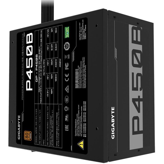 Gigabyte P450B Fuente de Alimentación PC 450W 80 PLUS Bronze ATX No Modular Ventilación Activa 12cm 1 Gigabyte P450B Fuente de Alimentación PC 450W 80 PLUS Bronze ATX No Modular Ventilación Activa 12cm 1