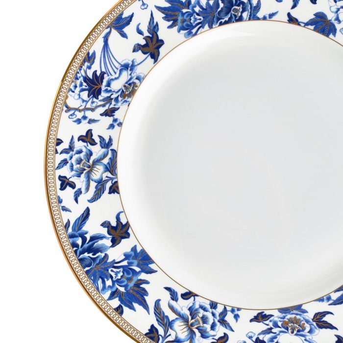 Wedgwood Plato Llano Floral Hibiscus 27 cm (4 Unidades) con Franjas de Oro de 22 Quilates 4