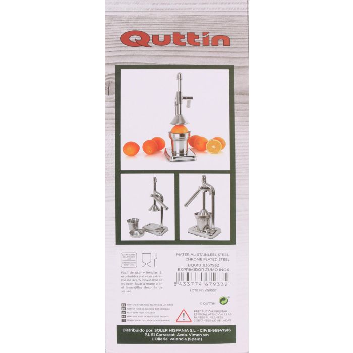Quttin Exprimidor de Zumo Inoxidable, 13 x 37 x 18.5 cm (6 Unidades) 2