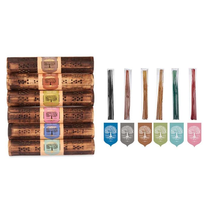 Caja Soporte 10 Barras Incienso Surtido 6 Aromas Madera 30.5x6.5x6 cm - Acorde (12 Unidades) 1 Caja Soporte 10 Barras Incienso Surtido 6 Aromas Madera 30.5x6.5x6 cm - Acorde (12 Unidades) 1