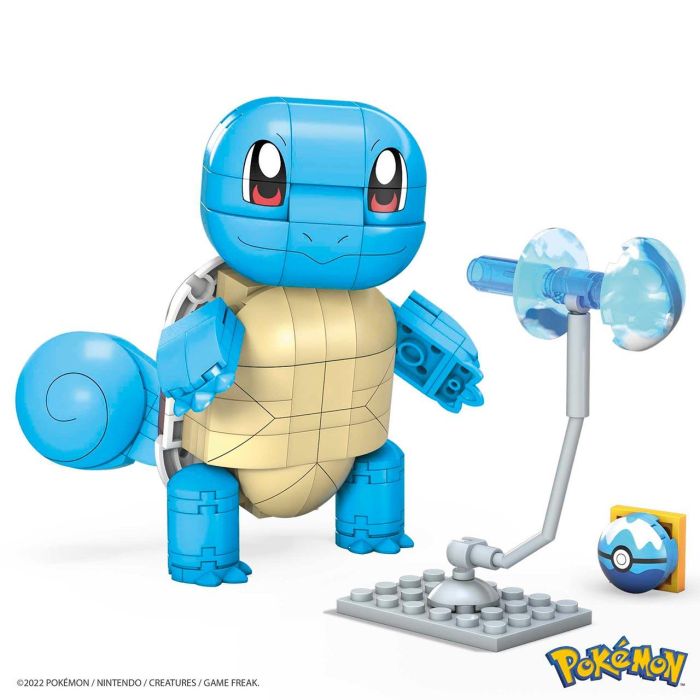 Mega Bloks Gyh00 Pokémon Squirtle Figura Construible Articulada +10cm Efectos Agua 199 Pzs Dive Ball +7 Años 1