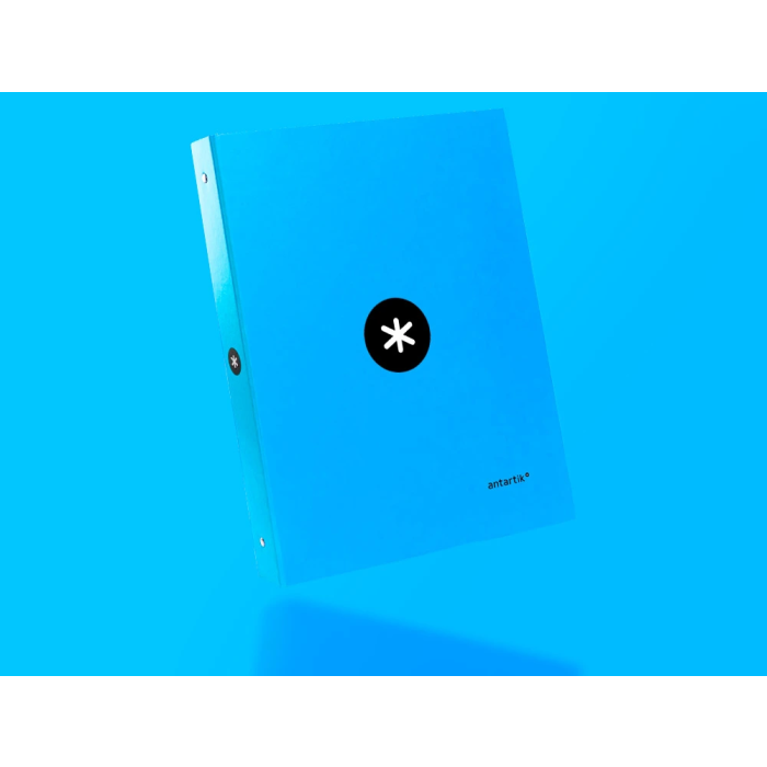 Antartik Carpeta A4 Forrada con 4 Anillas Redondas de 25 mm, Azul 8