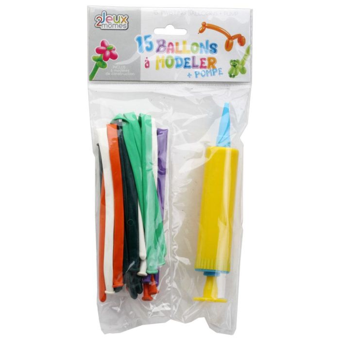 Jeux 2 momes 15 Globos Moldeables con Bomba, Colores Surtidos 4
