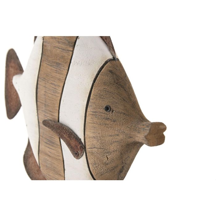 DKD Home Decor Figura Pez Blanco Natural Paulownia Metal 7 x 34 x 23 cm (2 Unidades) DKD Home Decor Figura Pez Blanco Natural Paulownia Metal 7 x 34 x 23 cm (2 Unidades)