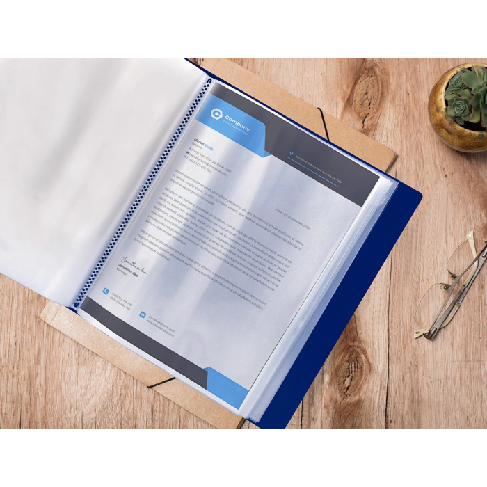 Liderpapel Carpeta 37732 40 Fundas Canguro Polipropileno Din A4 Azul Portada y Lomo Personalizable 9