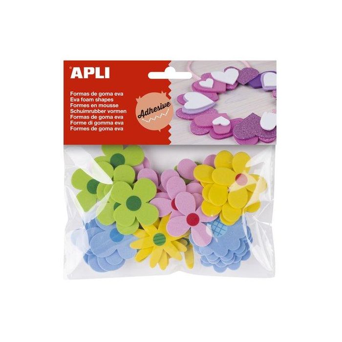 Goma Eva Apli Formas Adhesivas Flores Bolsa De 40 (Set de 5)