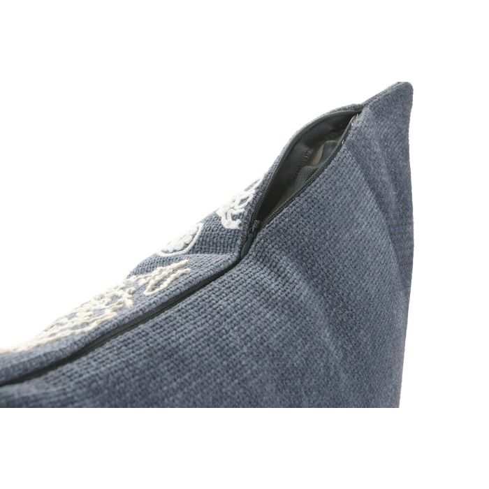 DKD Home Decor Cojin Atlantico Azul Blanco Chenilla 10 x 45 x 45 cm (2 Unidades)