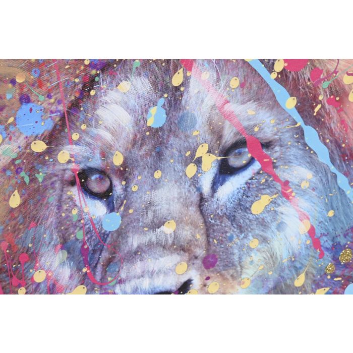 DKD Home Decor Cuadro Moderno León Color Multicolor Lienzo MDF 2.5 x 80 x 80 cm (4 Unidades) 2 DKD Home Decor Cuadro Moderno León Color Multicolor Lienzo MDF 2.5 x 80 x 80 cm (4 Unidades) 2