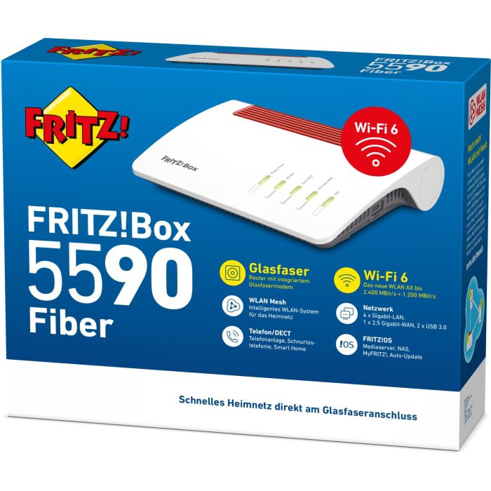 AVM Fritz! Box 5590 Fiber WLAN Router - Router - Wifi-6 5