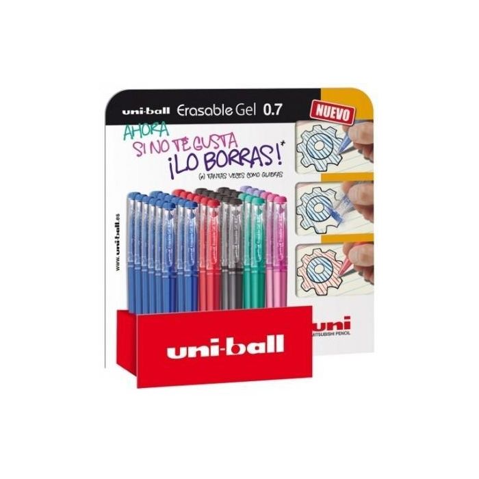 Uniball Rollerball Tinta Gel Borrable Uf-222-3D 0.7 mm C-Surtidos Expositor 36 Ud