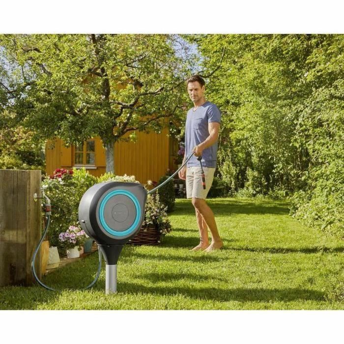 GARDENA Enrollador de Manguera Automático RollUp M 20 m - Carrete Fijo para Jardines Medianos - Riego y Limpieza Organizado 1 GARDENA Enrollador de Manguera Automático RollUp M 20 m - Carrete Fijo para Jardines Medianos - Riego y Limpieza Organizado 1